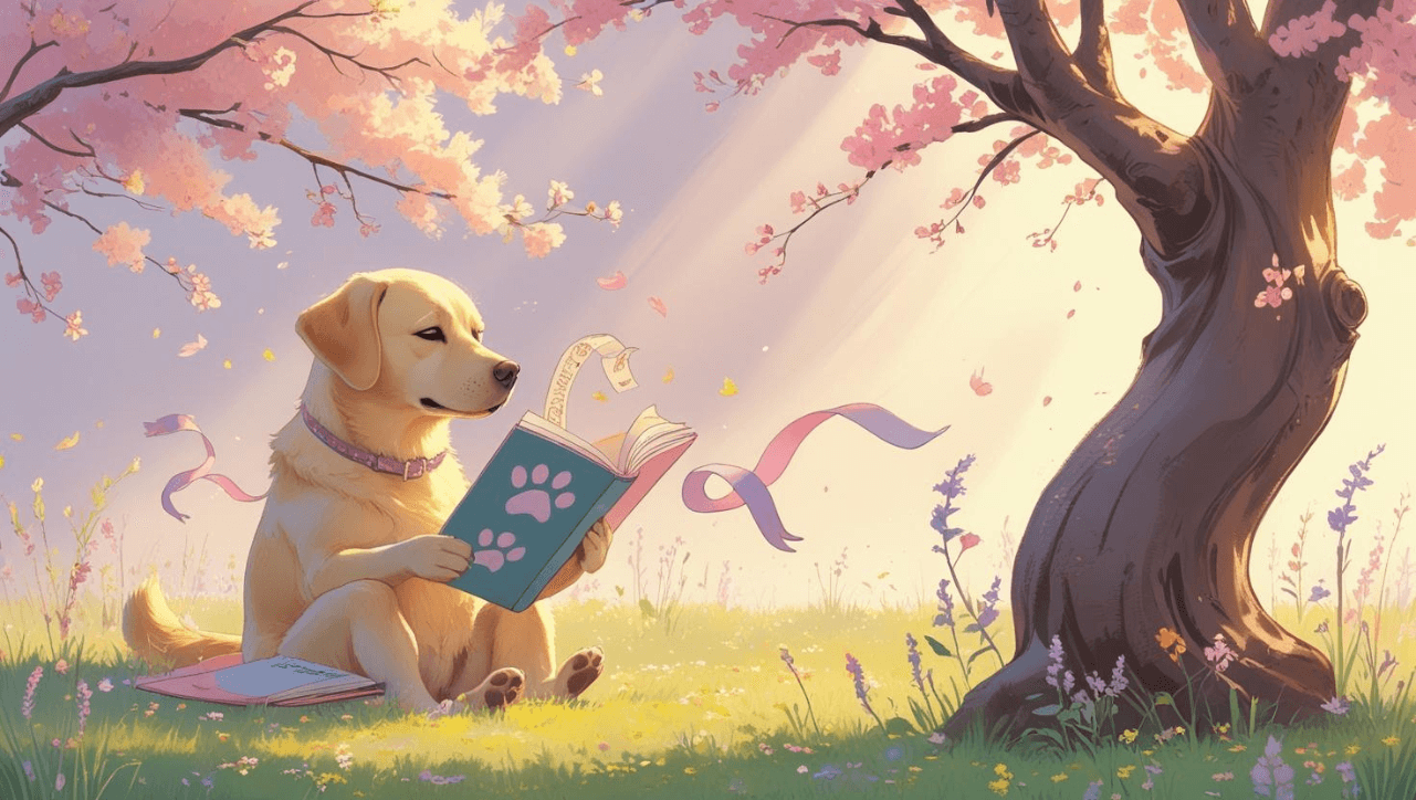 Pippa reading her planner under a tree